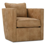 Rothko Genuine Leather Swivel Armchair