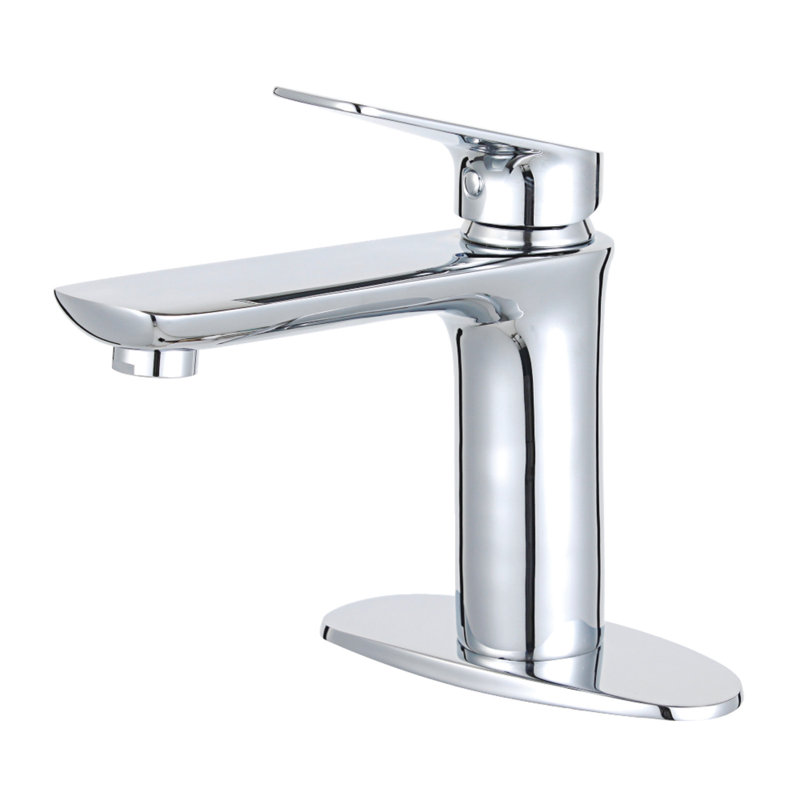 Robinet pour salle de bain à un trou avec ensemble de drain Frankfurt, Chrome poli