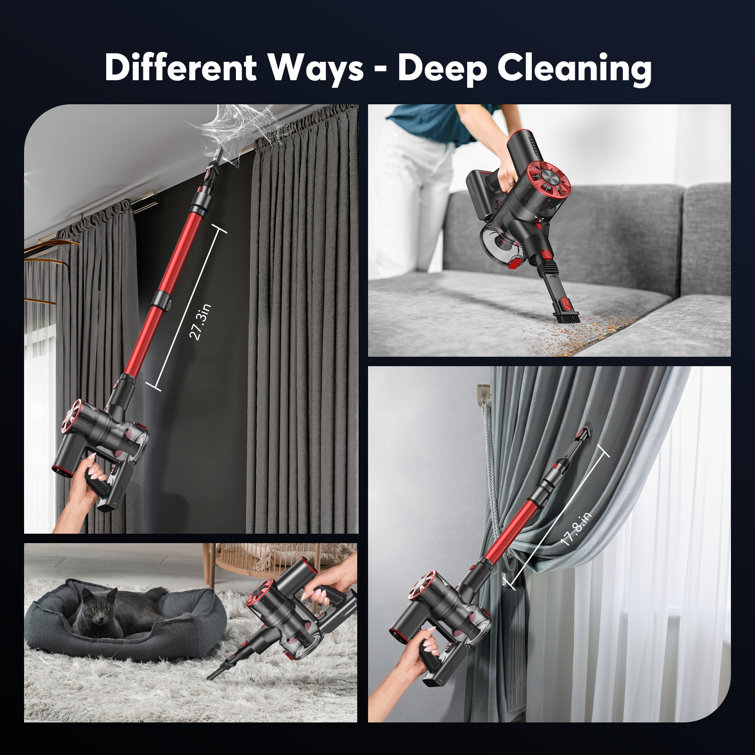Teendow Cordless Stick Vacuum Cleaner 150W, Rechargeable Vacuum Cleaner for Home/Carpet - Thumbnail 3