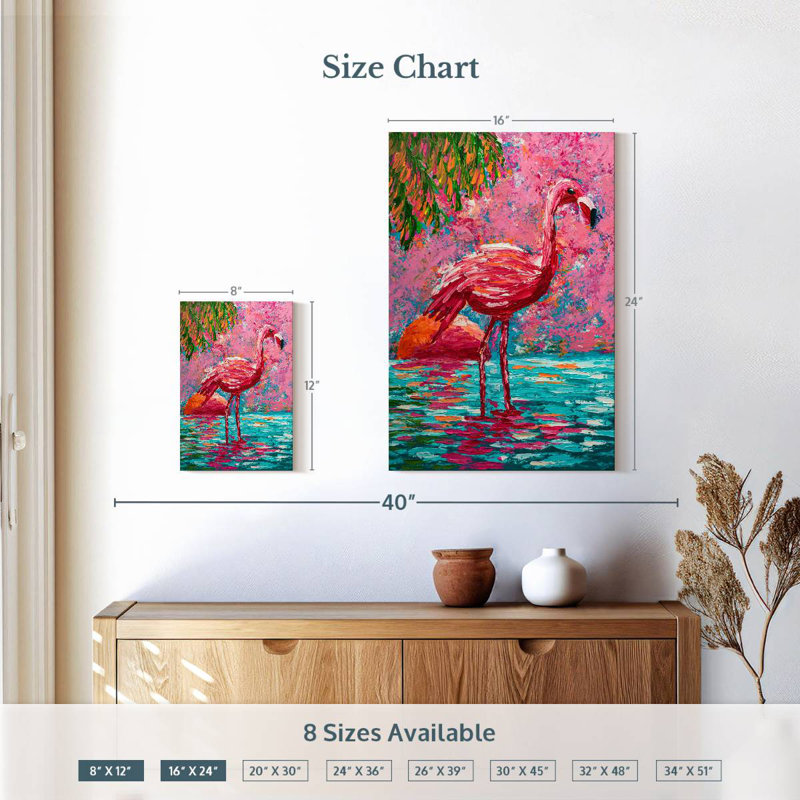 Brampt Abstract Flamingo, 12" H x 8" W