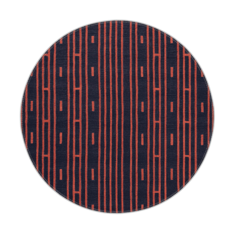 Trellis Purple Indoor and Outdoor Area Rug, Round 5'