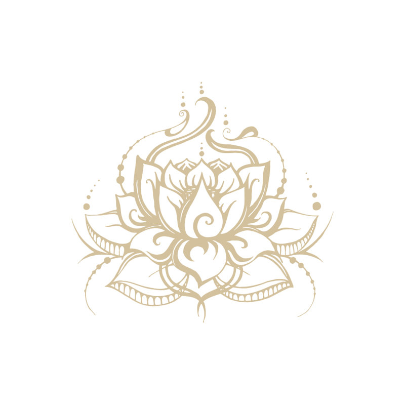 Adhésif décoratif fleur de lotus, Beige