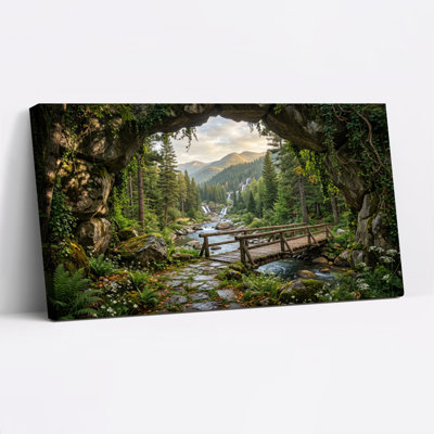 Ensemble de 1 tableau sur toile « Pont forestier »