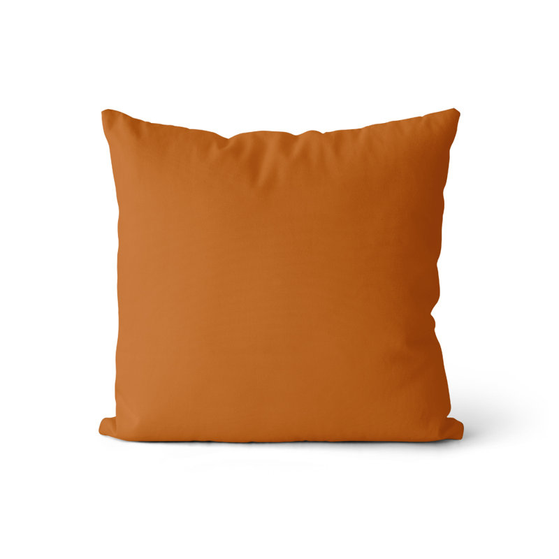 Coussin 18 x 18 blanc Relation, Orange brûlé