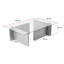Table basse moderne avec plateau 100% verre trempé, finition noyer, 41,3 po x 11,8 po x 25,6 po | Structure robuste en panneau de particules enduit 100% mélamine, épaisseur: 0,7 pouce | Design élégant et fonctionnel pour le salon, décoration intérieure élégante-839533869