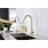 Kitchen Sink Faucet, Single Handle, Pull Down , Brushed Gold, Stainless Steel, 360 Nozzle Rotation, Stream/Spray/ Water Output Settings, Easy Temperature & Flow Management, - Dirt Surface Steel-1764132192