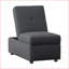 Repose-pieds convertible en fauteuil avec rangement, tissu gris ardoise, structure en contreplaqué de bois massif | Meubles de salon