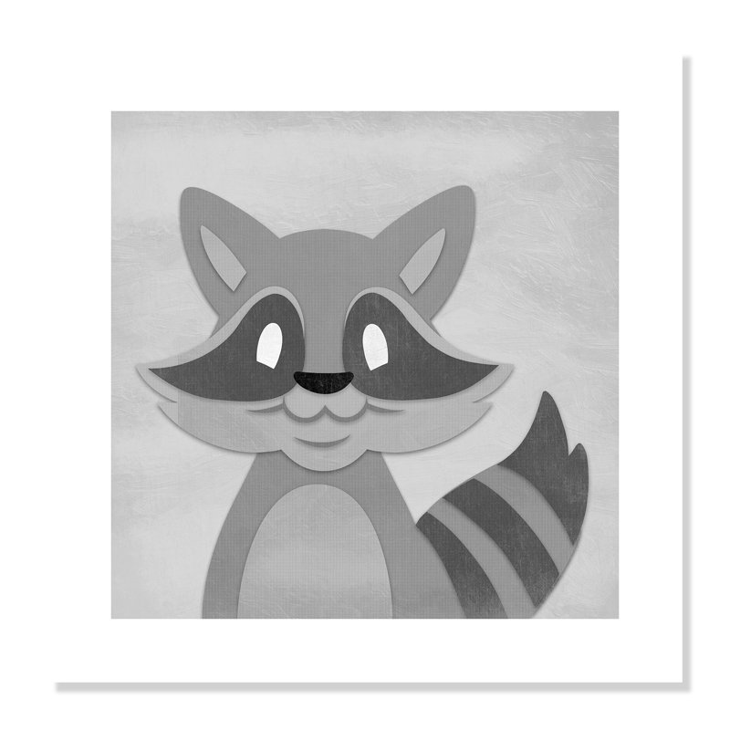 Impression sur papier Cheery Racoon, H 20 po x l 20 po x P 1 po, Papier