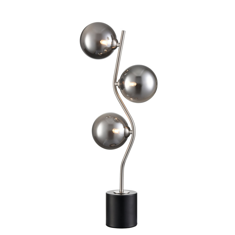 Allyah Metal Desk Lamp, Gray, Gray