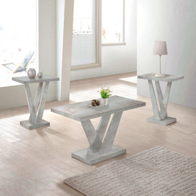 Ensemble de 3 tables basses de salon de style contemporain 3 pièces