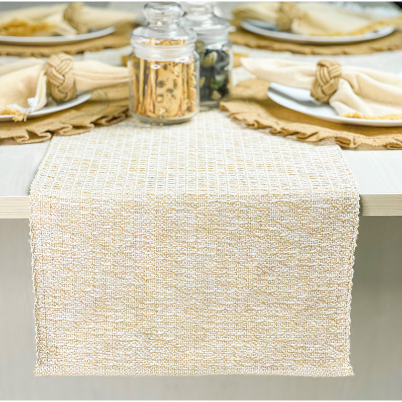 HONEYCOMB TABLE RUNNER, Beige