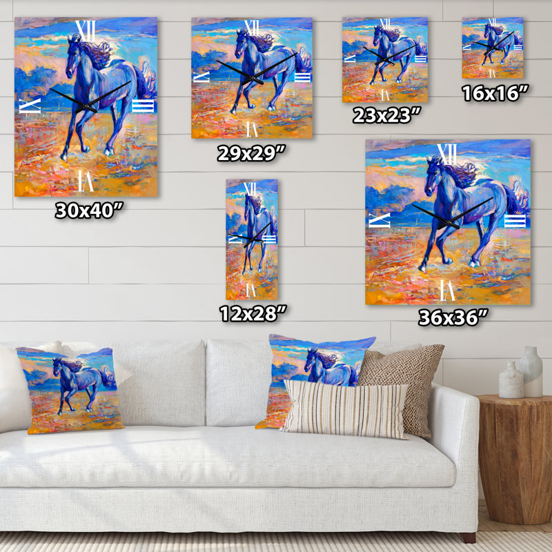 Horloge murale Blue Horse, Grand