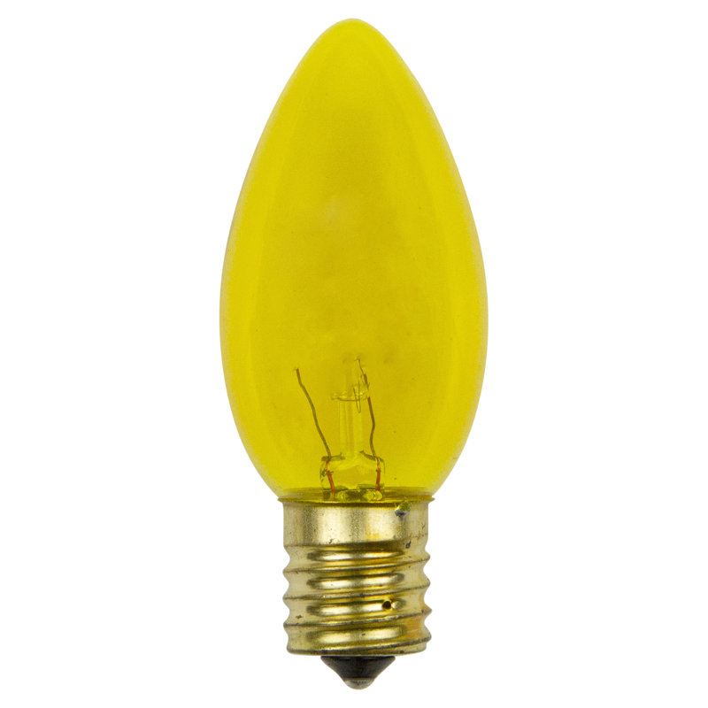 Ampoules de remplacement transparentes pour Noël C9, Jaune, H 2 po x l 5 po x P 5 po