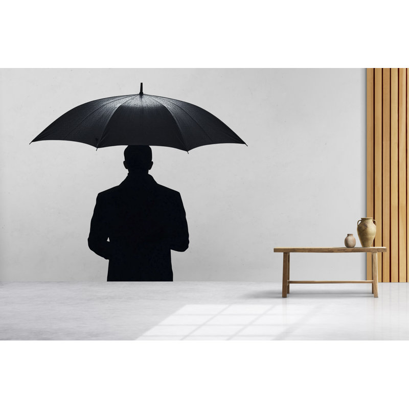 Autocollant parapluie homme, autocollant de vue arrière, Silhouette, art mural, autocollant, décoration moderne, murale minimaliste, 154 g