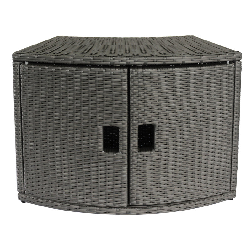 MSPA USA 31.5'' W 30 Gallons Water Resistant Wicker Deck Box in Gray