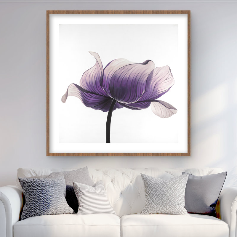 Fleur d'anémone mauve - imprimé mat contemporain encadré