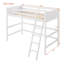 Lit mezzanine simple en bois massif avec échelle robuste