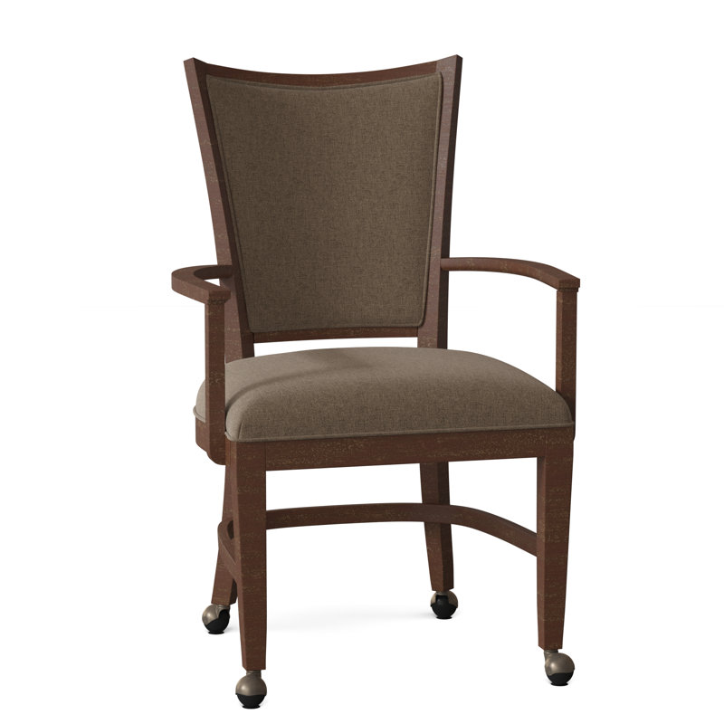 Hamlin Upholstered King Louis Back Arm Chair, 9953 Mink, Charcoal