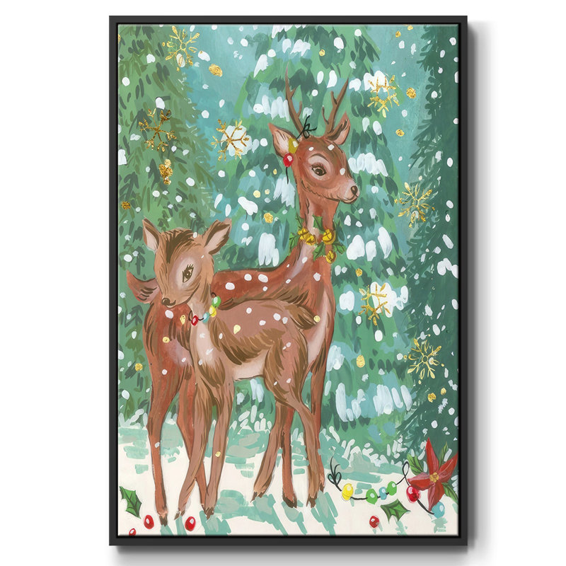 Biche et fauve II, H 25 po x l 17 po x P 1,5 po, Noir