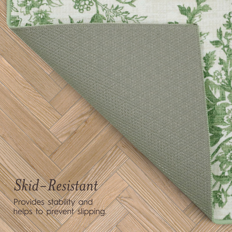 Laura Ashley Bedford Machine Washable Imagine Printed Chenille Rugs 1-Piece, Rectangle 8' x 10'