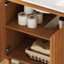 Meuble-lavabo moderne 30 po avec lavabo en céramique, meuble-lavabo minimaliste rétro, portes à poignée libre 45 degrés, meuble-lavabo à rayures verticales avec grand espace de rangement