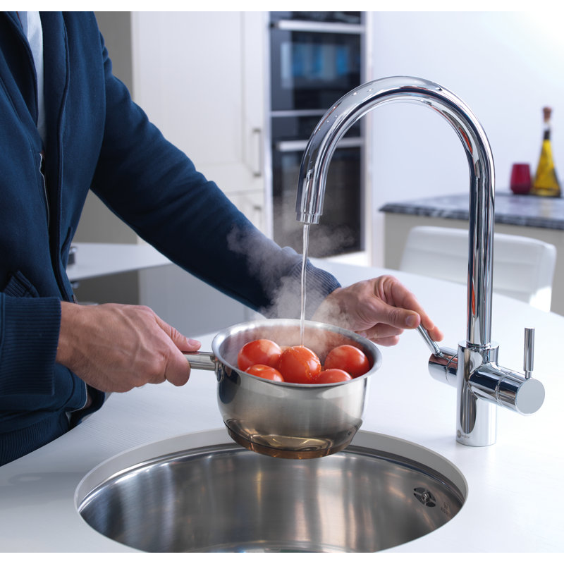 InSinkErator 3N1 Chrome J Shape Instant Filtered Steaming Hot Water Tap