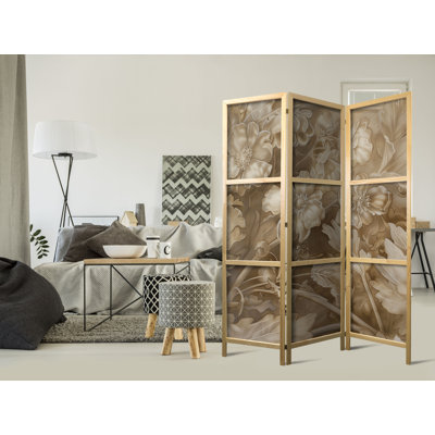 171cm H Solid Wood Folding Room Divider