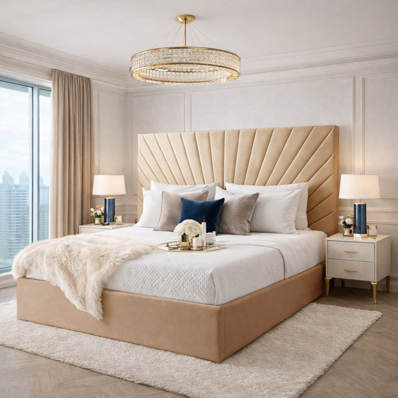 Bed, Beige, Super King (6')
