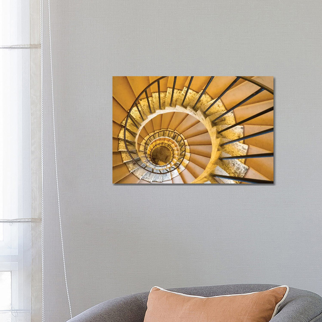 Spiral Staircase II, Villa D'este, Tivoli, Lazio, Italy by Julie Eggers - Wrapped Canvas Print