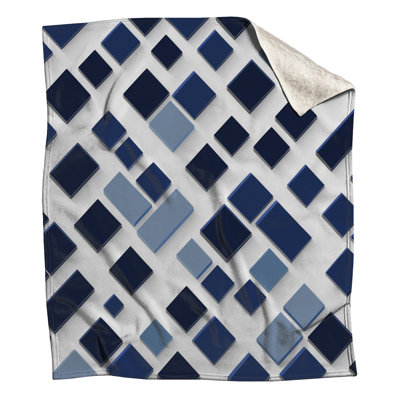 Couvertures bleues à carreaux carrés