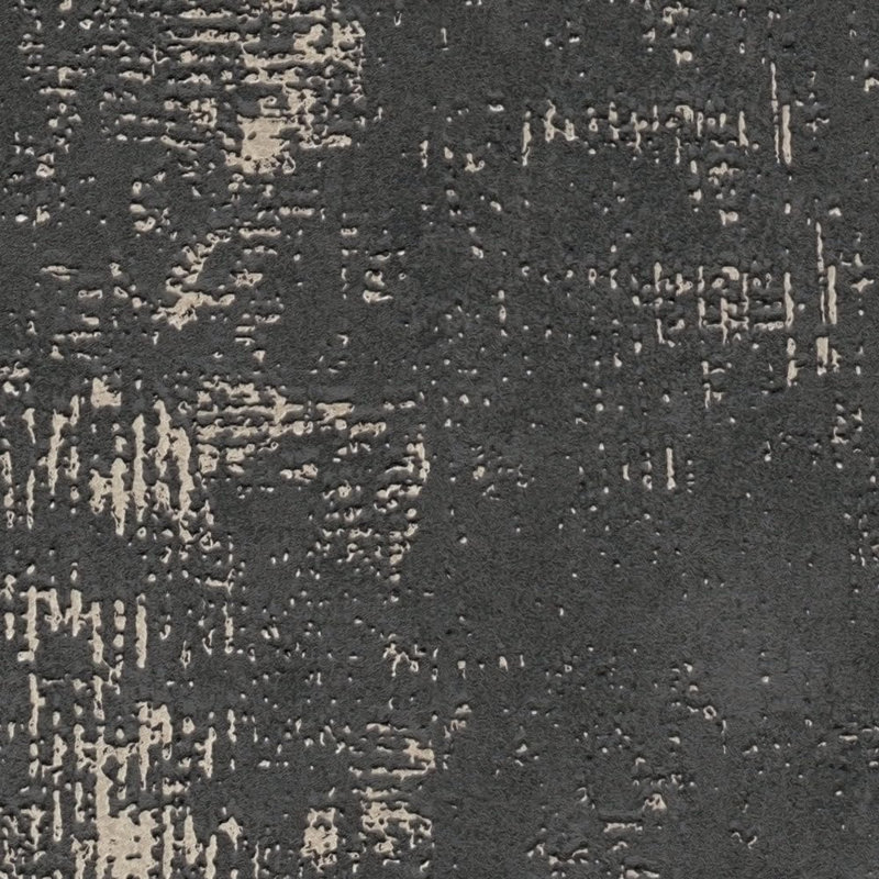 Papier peint noir non tissé texturé - Conception abstraite, facile à appliquer et à retirer, 10,05M x 0,53M, style urbain