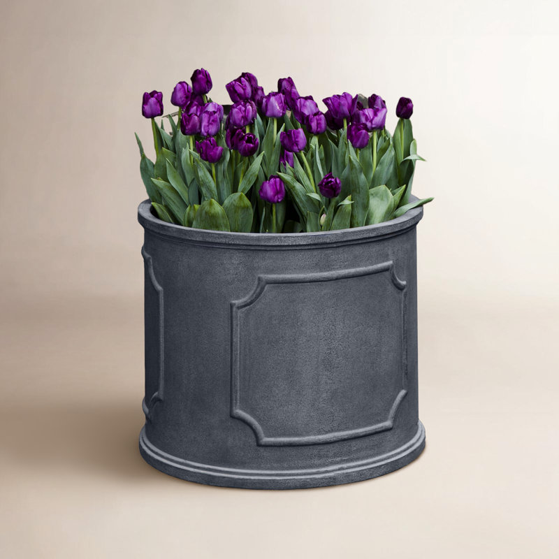 Pot à fleur en verre Dyer, H 15 po x l 17,75 po x P 17,75 po, Plomb clair