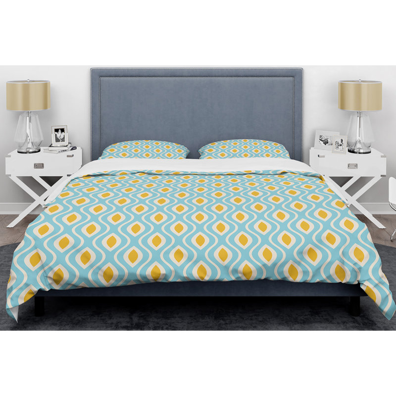 Ensemble de housse de couette Mid-Century, Housse simple + 1 taie décorative