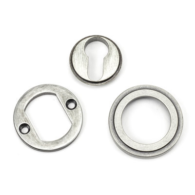 Concealed, Art Deco Escutcheon 3 Piece Door Accessory Set