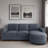 Modern L-shaped Sectional Sofa With Curved Chaise Lounge, Usb Ports And Side Storage Pockets-1920560789
