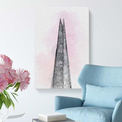 The Shard Building in London in Abstract - Wrapped Canvas