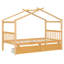 Lit simple en bois avec tiroirs, couleur naturelle, structure solide, rangement spacieux pour les livres de papeterie-130093405-130093406