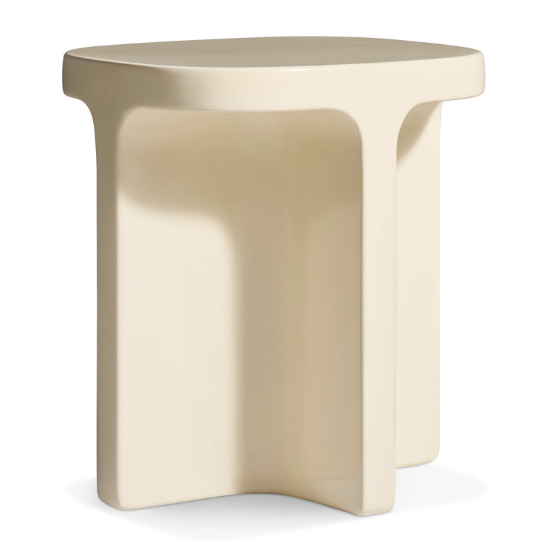 Small Talk Outdoor Side Table, 17" H x 16" W x 14" D, Ivory