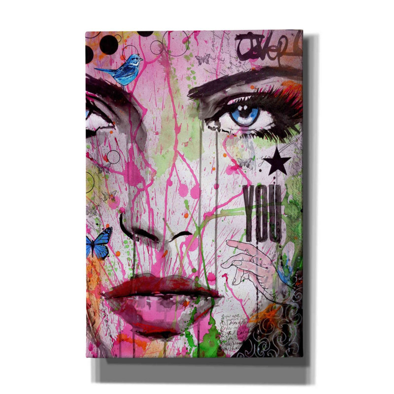 «You» par Loui Jover, toile, art mural, H 18 po x l 12 po x P 0,75 po