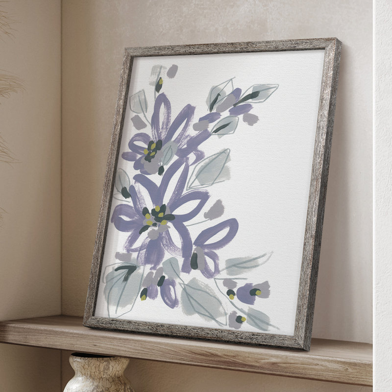 Periwinkle Patch I Framed Print - Solid Wood, 11" H x 9" W