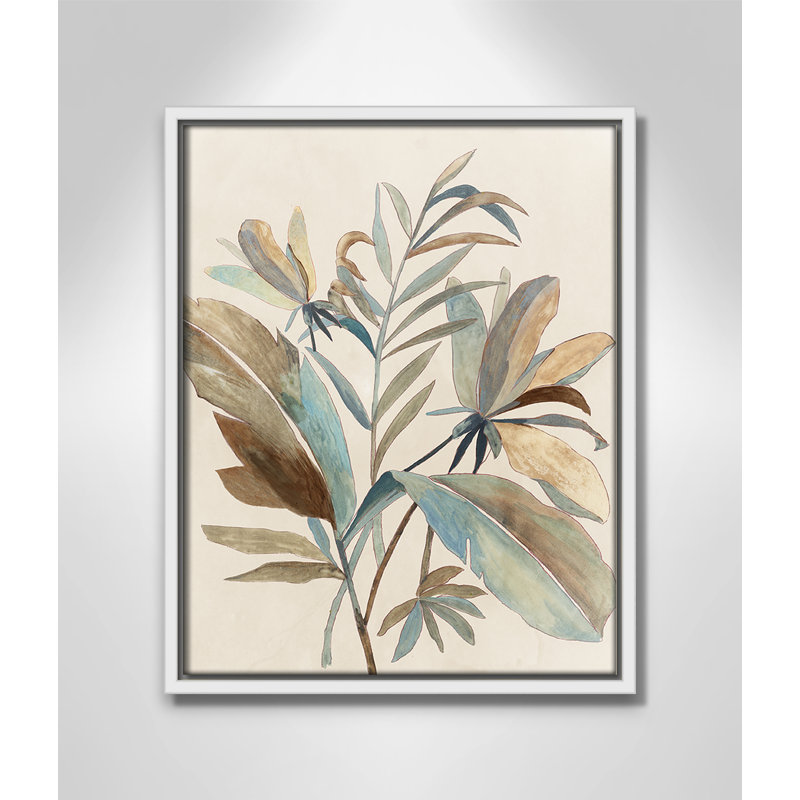 «Vintage Tropics I», art encadré à fond, H 15,5 po x l 12,5 po x P 2 po, Blanc