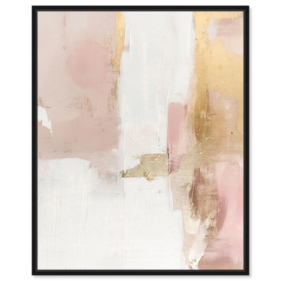 «Blush Gold Shimmer I», toile abstraite terre par Art Remedy