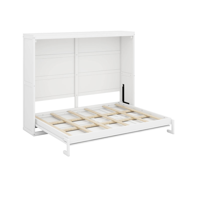 Structure de lit escamotable, lit escamotable moderne, Blanc, Grand lit
