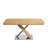 47.25 "-63" Dining Table, Original Wood Color, Seating 4-6 People, Retractable Table, Cross Metal Base And Stainless Steel Tubing(Natural)-868294489