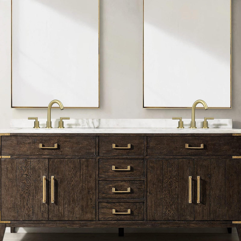 Bathroom faucet with 360 degree turn spout, Brushed Gold