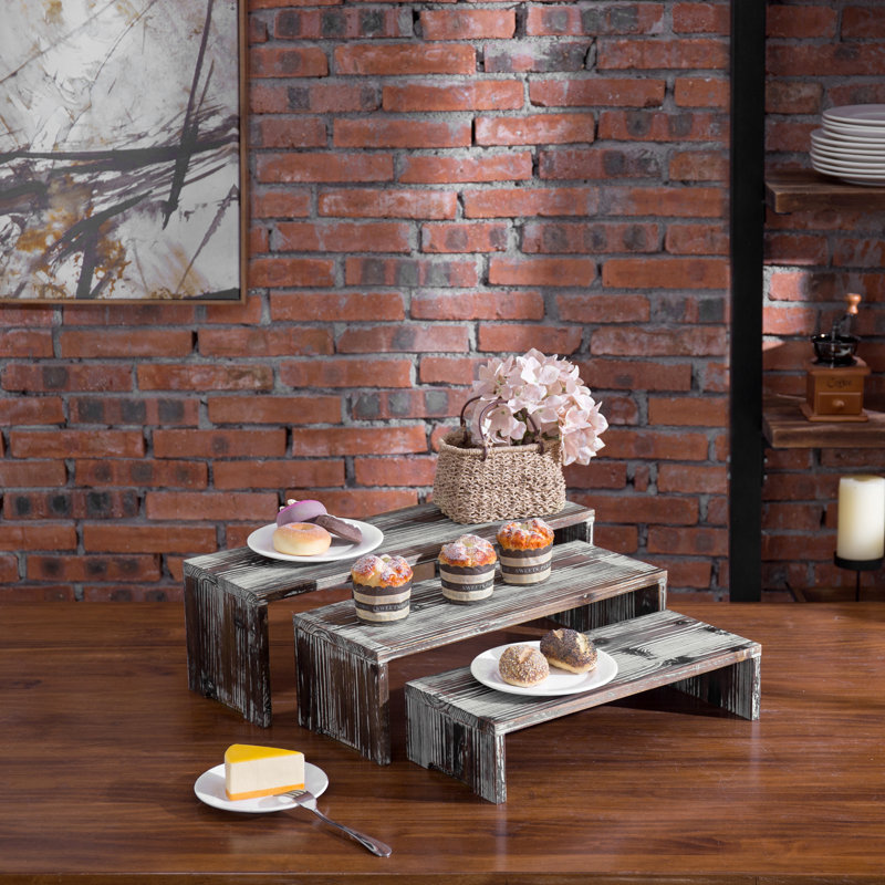 Torched 3-Piece Tiered Stand Set