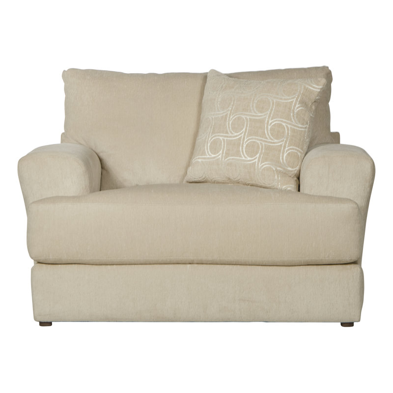 Chaise et demi en polyester Damalas, Crème