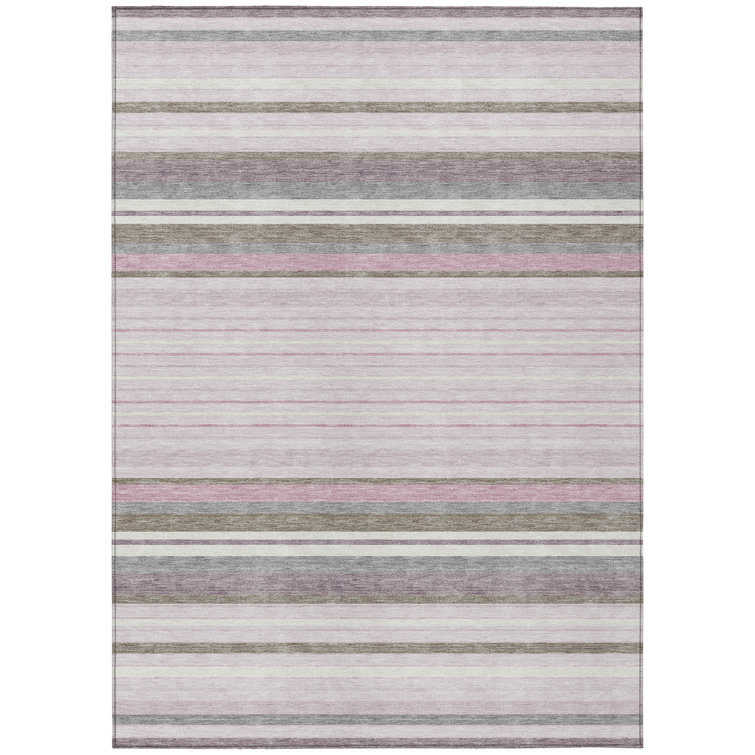 Machine Washable Indoor/Outdoor Drennen ACN2330 Stripes Rug