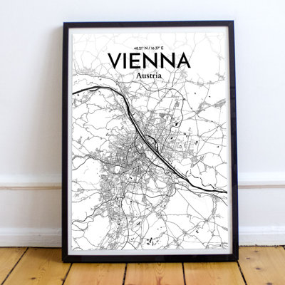 Vienna City Map - No Frame Print