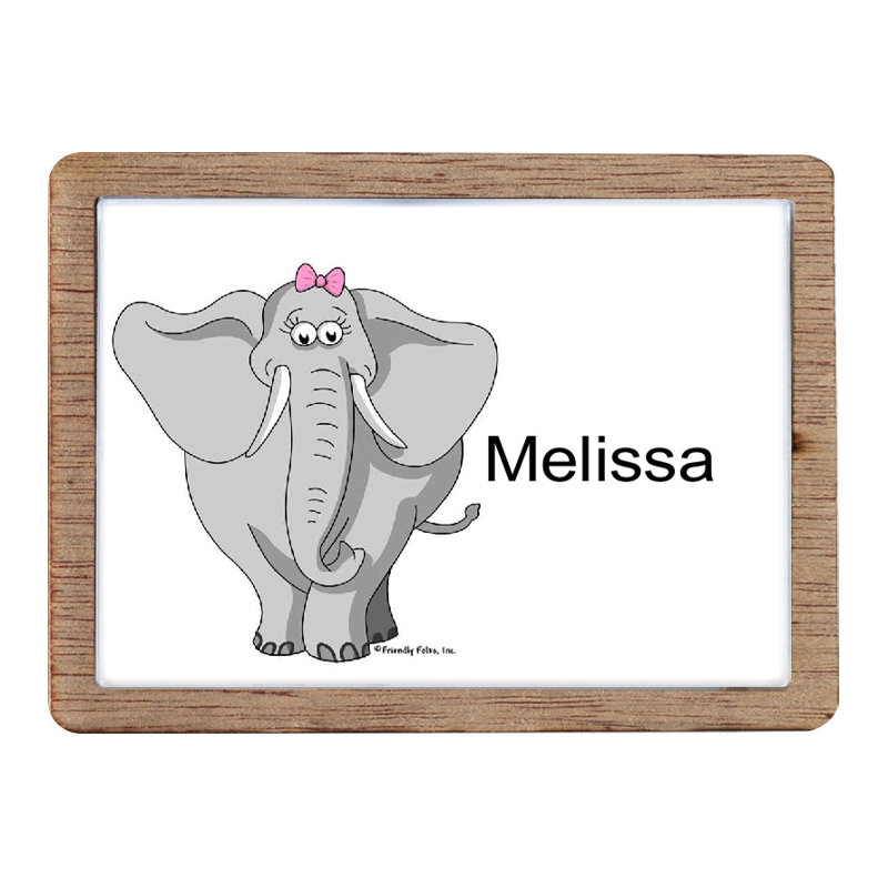 Éléphant personnalisé - aimant en bois féminin - excellent cadeau!, Oui